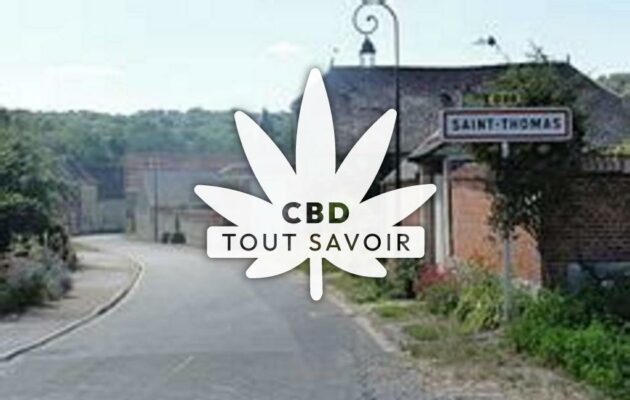 Village à Saint-Thomas avec feuille Cannabis CBD