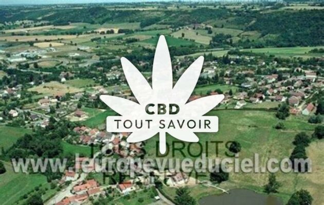 Village à Saint-Victor avec feuille Cannabis CBD