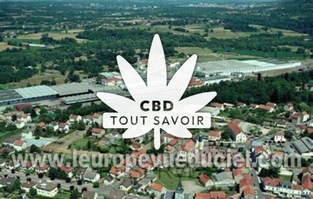 Village à Saint-Voir avec feuille Cannabis CBD