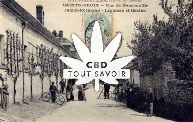 Village à Sainte-Croix avec feuille Cannabis CBD