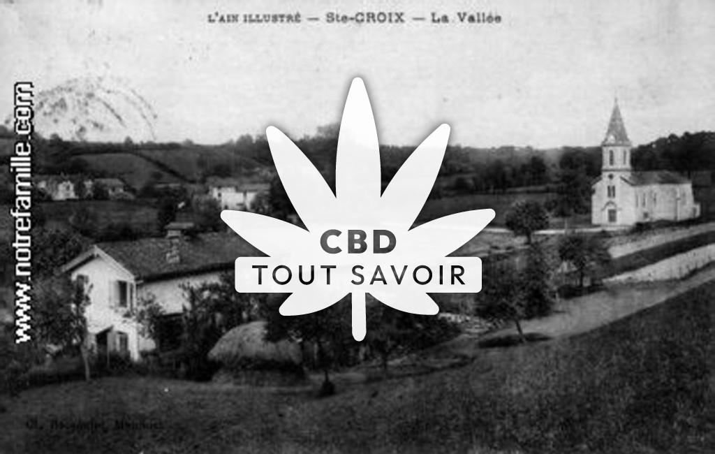 Village à Sainte-Croix avec feuille Cannabis CBD