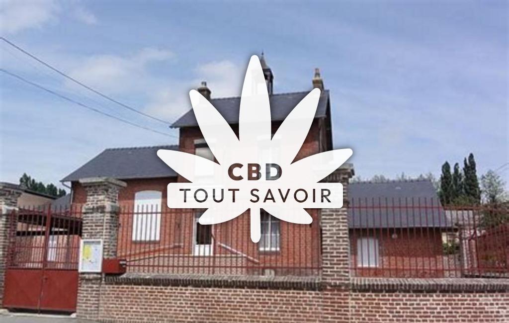 Village à Sainte-Genevieve avec feuille Cannabis CBD