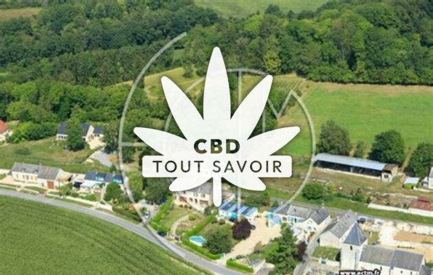 Village à Sainte-Preuve avec feuille Cannabis CBD