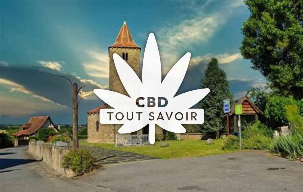 Village à Sainte-Therence avec feuille Cannabis CBD