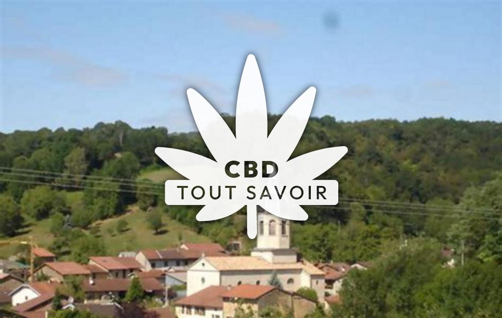 Village à Salavre avec feuille Cannabis CBD