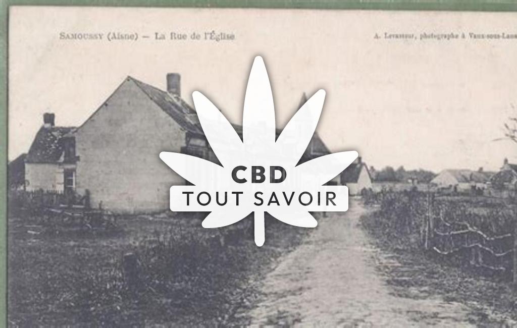 Village à Samoussy avec feuille Cannabis CBD