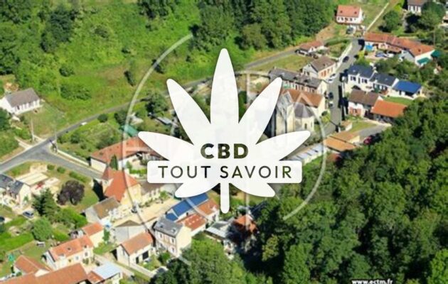 Village à Sancy-les-Cheminots avec feuille Cannabis CBD