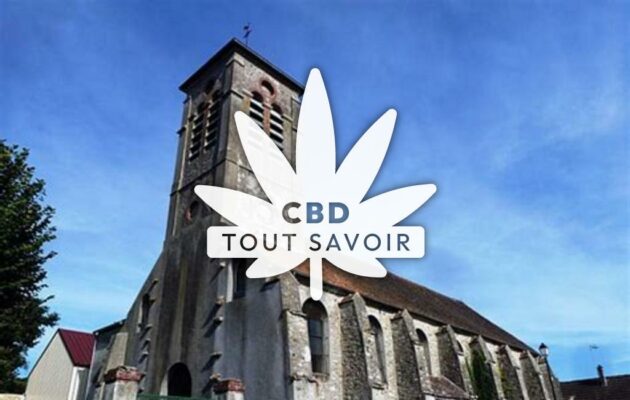 Village à Saulchery avec feuille Cannabis CBD