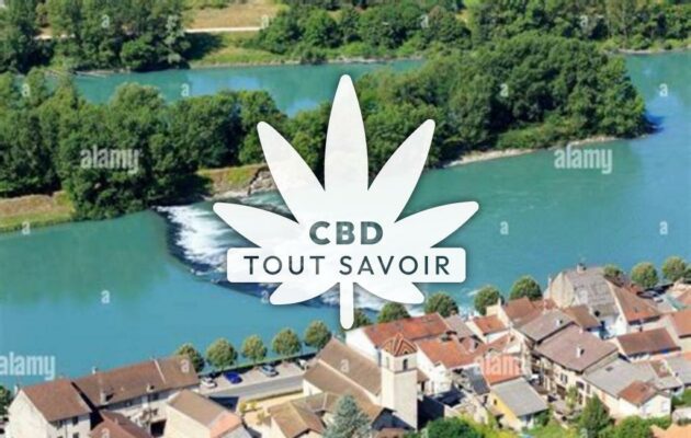 Village à Sault-Brenaz avec feuille Cannabis CBD