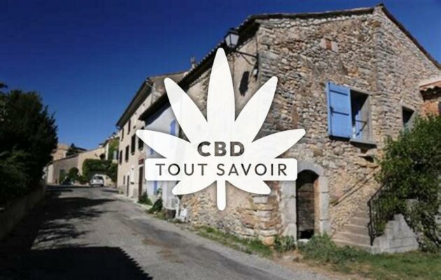 Village à Saumane avec feuille Cannabis CBD