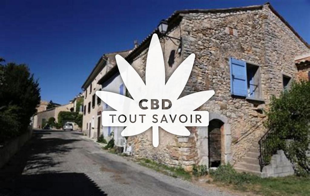 Village à Saumane avec feuille Cannabis CBD