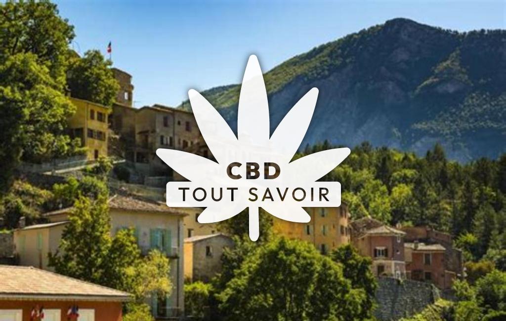 Village à Sausses avec feuille Cannabis CBD