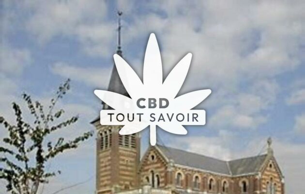 Village à Savy avec feuille Cannabis CBD