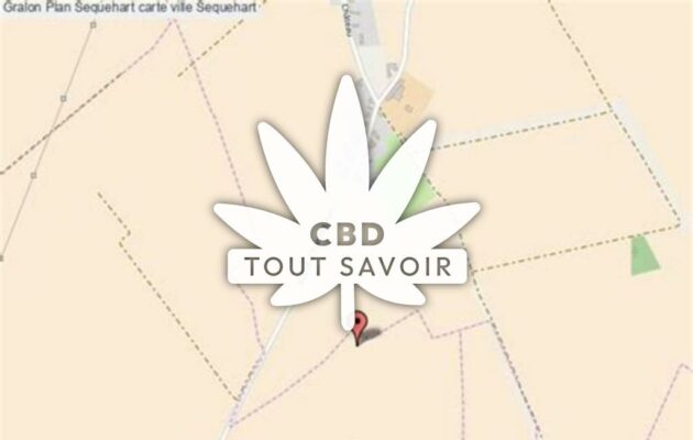 Village à Sequehart avec feuille Cannabis CBD