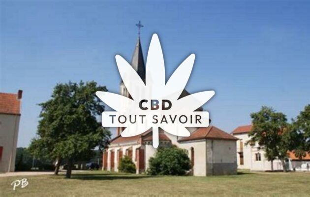 Village à Serbannes avec feuille Cannabis CBD