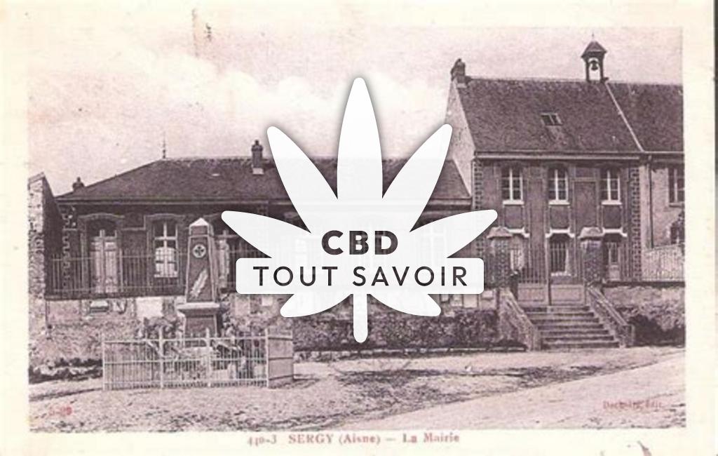 Village à Sergy avec feuille Cannabis CBD