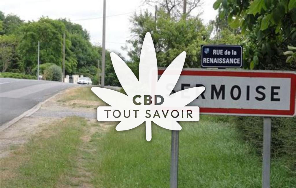 Village à Sermoise avec feuille Cannabis CBD