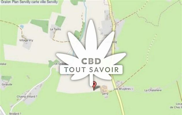 Village à Servilly avec feuille Cannabis CBD