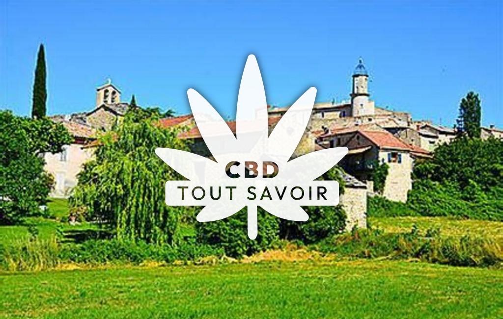 Village à Sigonce avec feuille Cannabis CBD