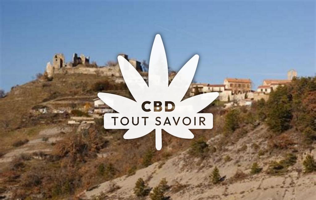 Village à Sigoyer avec feuille Cannabis CBD