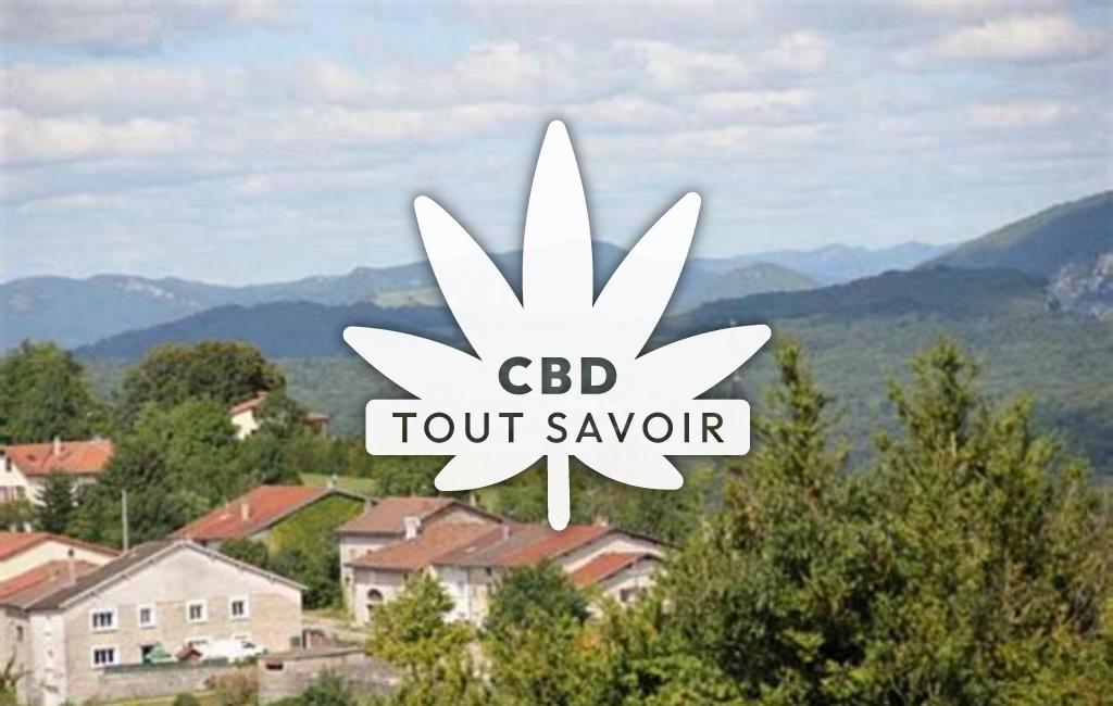 Village à Simandre-sur-Suran avec feuille Cannabis CBD