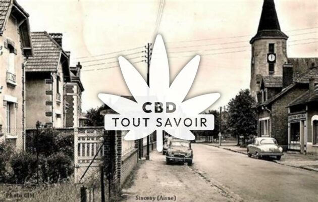 Village à Sinceny avec feuille Cannabis CBD