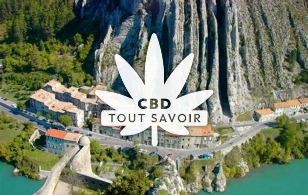 Village à SiSainteron avec feuille Cannabis CBD