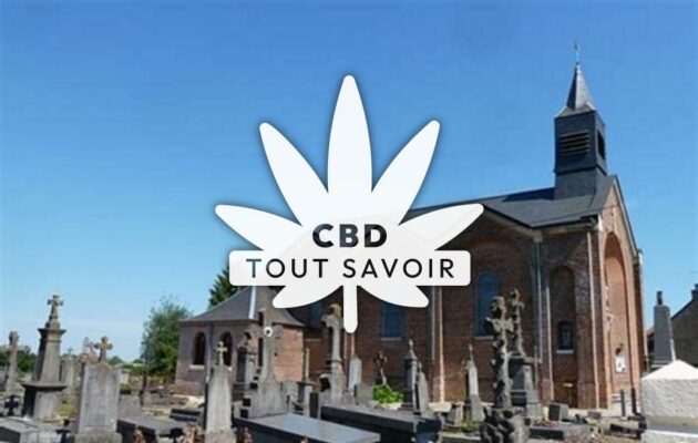 Village à Sommeron avec feuille Cannabis CBD