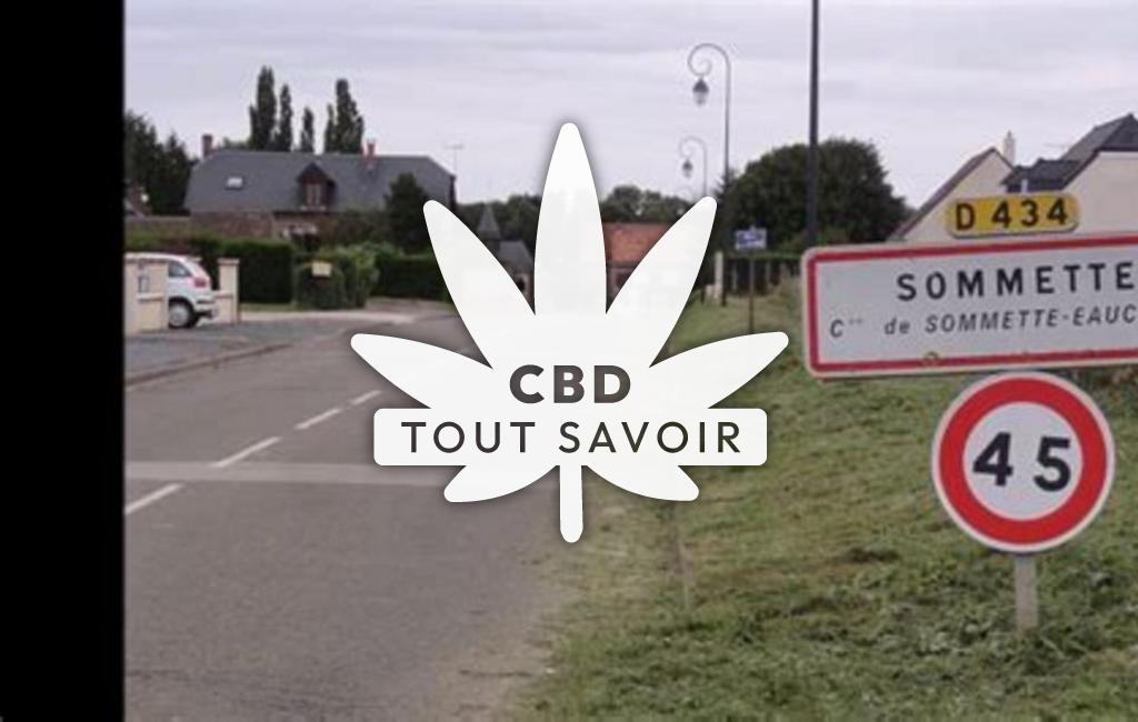 Village à Sommette-Eaucourt avec feuille Cannabis CBD