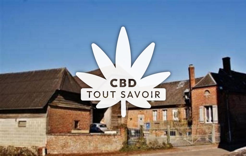 Village à Sorbais avec feuille Cannabis CBD