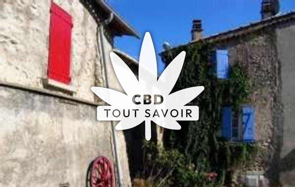 Village à Sourribes avec feuille Cannabis CBD