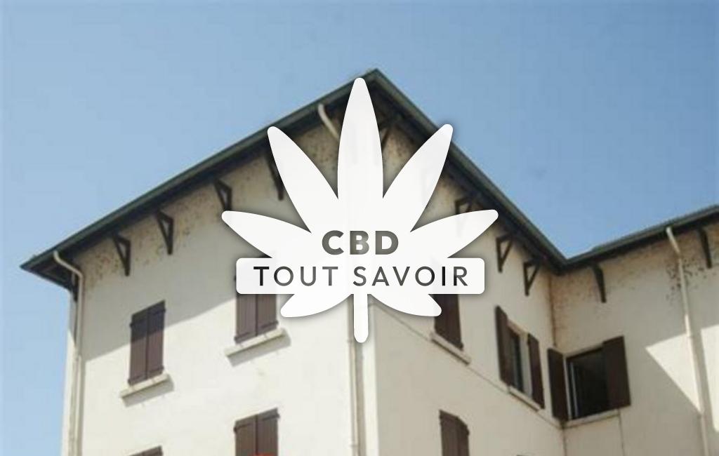 Village à Tenay avec feuille Cannabis CBD