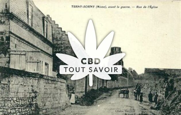 Village à Terny-Sorny avec feuille Cannabis CBD