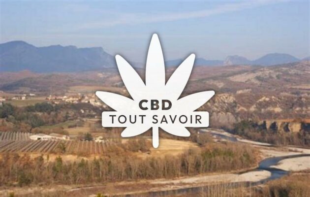 Village à Theze avec feuille Cannabis CBD