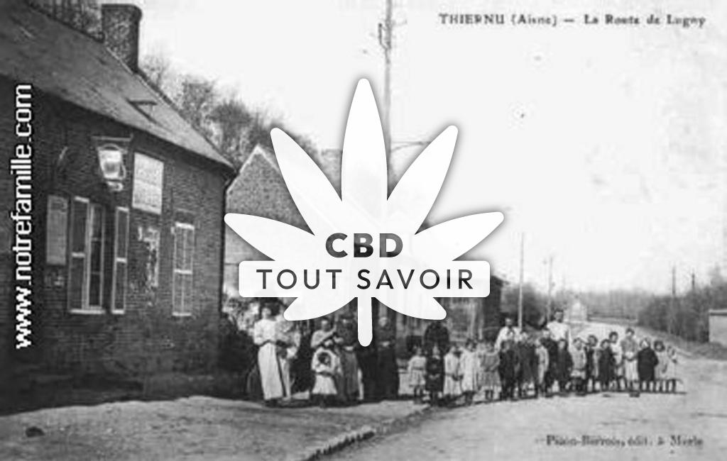 Village à Thiernu avec feuille Cannabis CBD