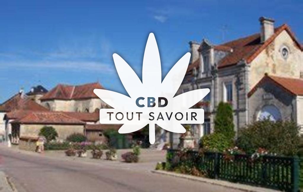 Village à Thil avec feuille Cannabis CBD