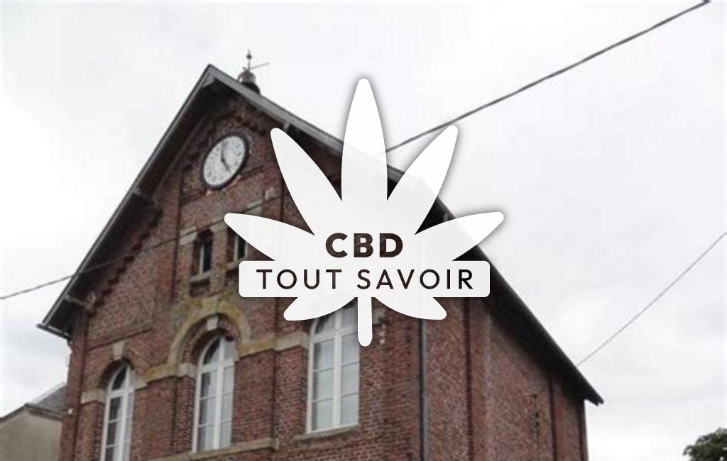 Village à Toulis-Et-Attencourt avec feuille Cannabis CBD