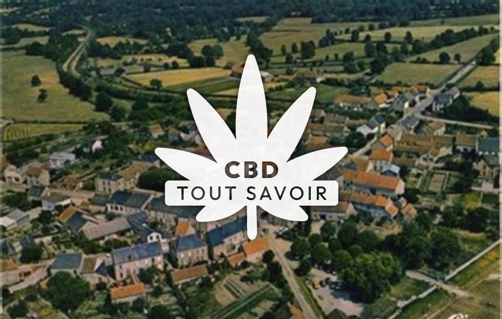 Village à Treignat avec feuille Cannabis CBD