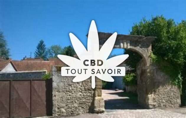 Village à Trezelles avec feuille Cannabis CBD