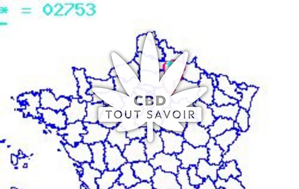 Village à Tupigny avec feuille Cannabis CBD