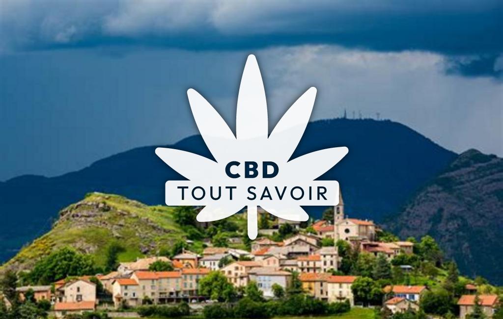 Village à Turriers avec feuille Cannabis CBD