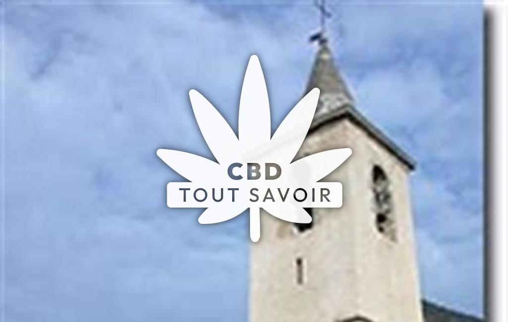 Village à Auzet avec feuille Cannabis CBD