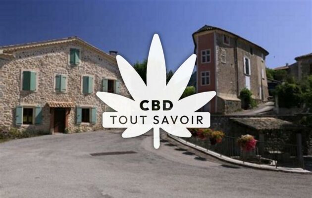 Village à Valernes avec feuille Cannabis CBD