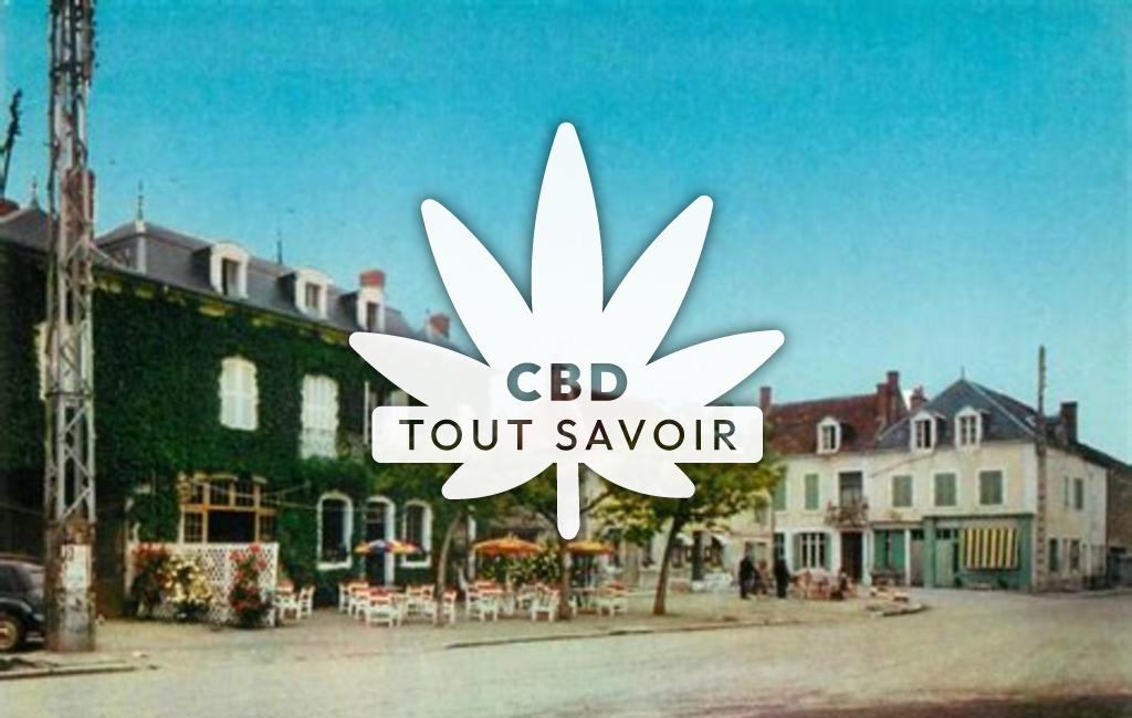 Village à Valigny avec feuille Cannabis CBD