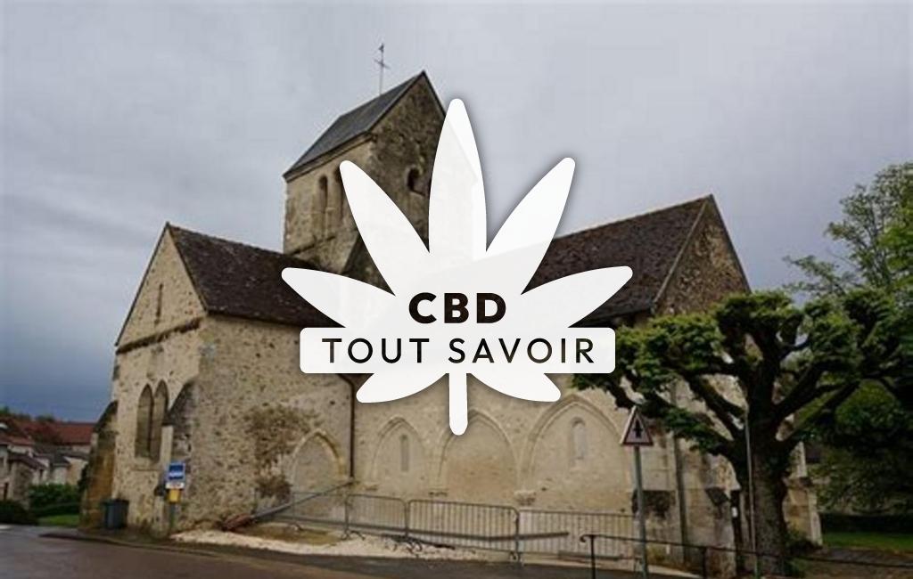 Village à Vallees-en-Champagne avec feuille Cannabis CBD