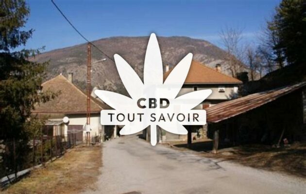 Village à Valserres avec feuille Cannabis CBD