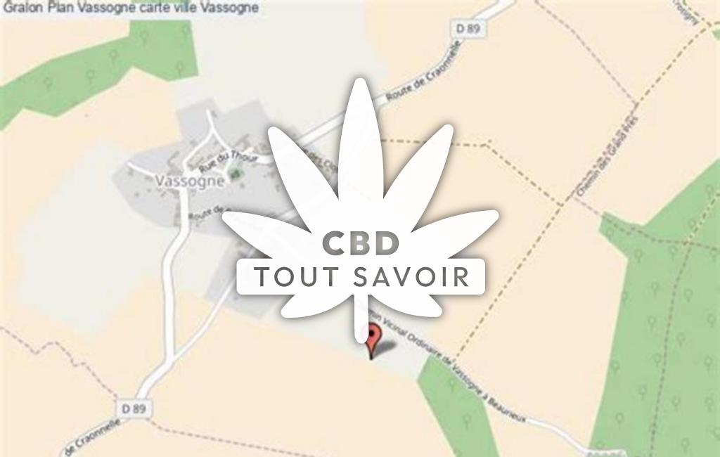 Village à Vassogne avec feuille Cannabis CBD