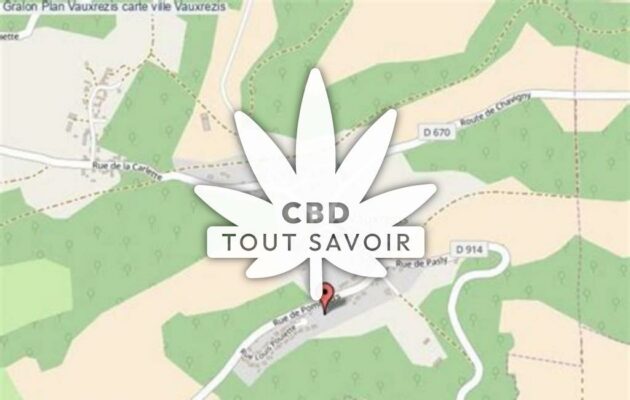 Village à Vauxrezis avec feuille Cannabis CBD