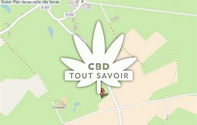 Village à Venas avec feuille Cannabis CBD