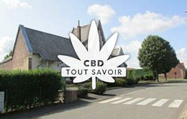 Village à Vendelles avec feuille Cannabis CBD